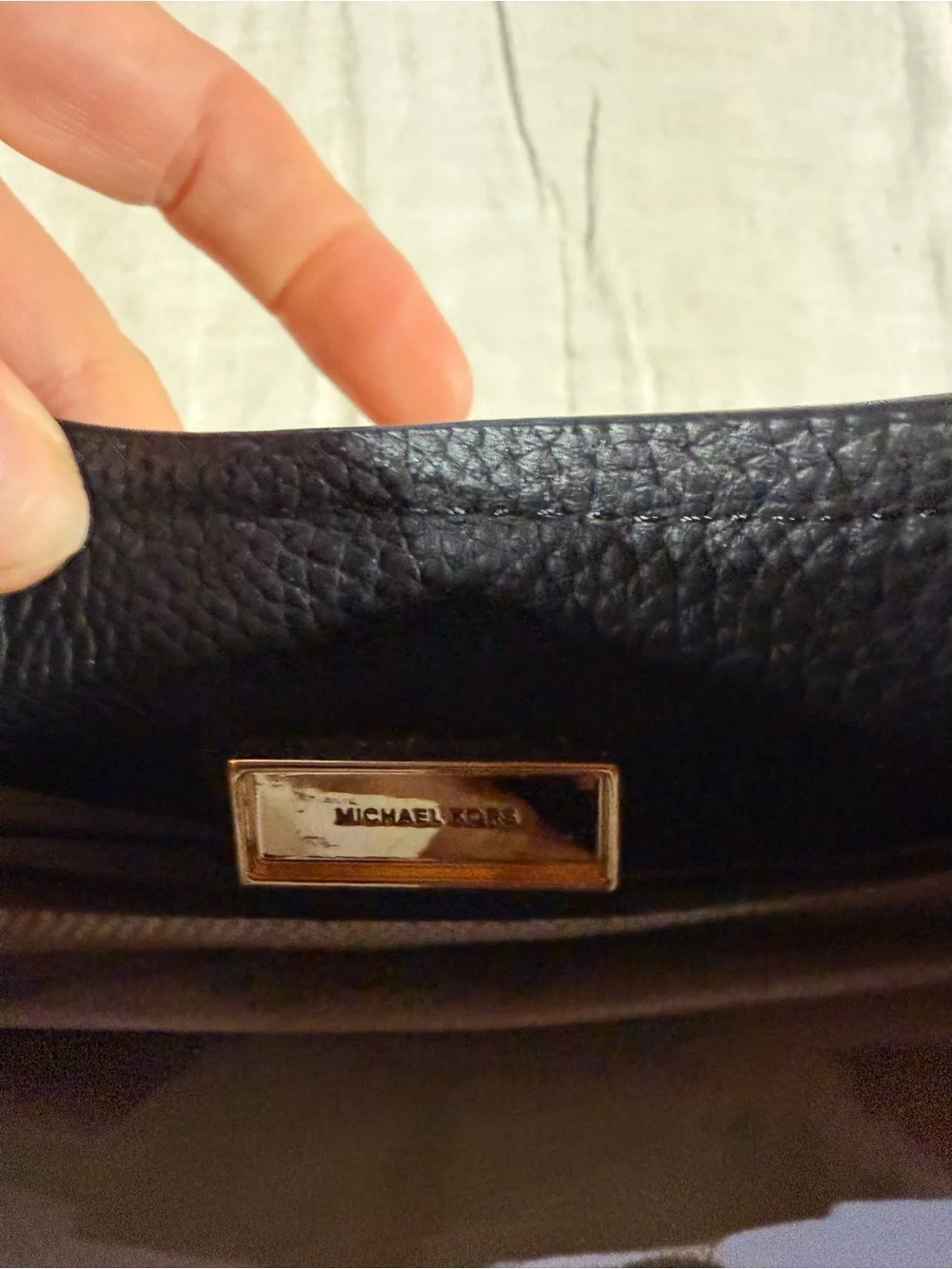 Michael Kors Nolita Black Pebbled Leather Shoulder Hobo with Gold Hardware NWT